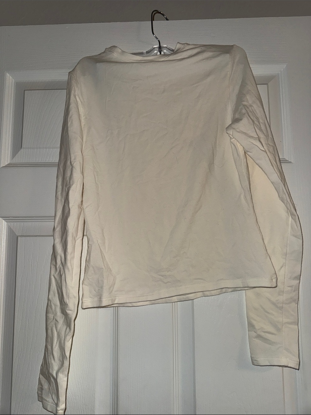 SKIMS Cream Long Sleeve Crewneck Top - Picture 3 of 3